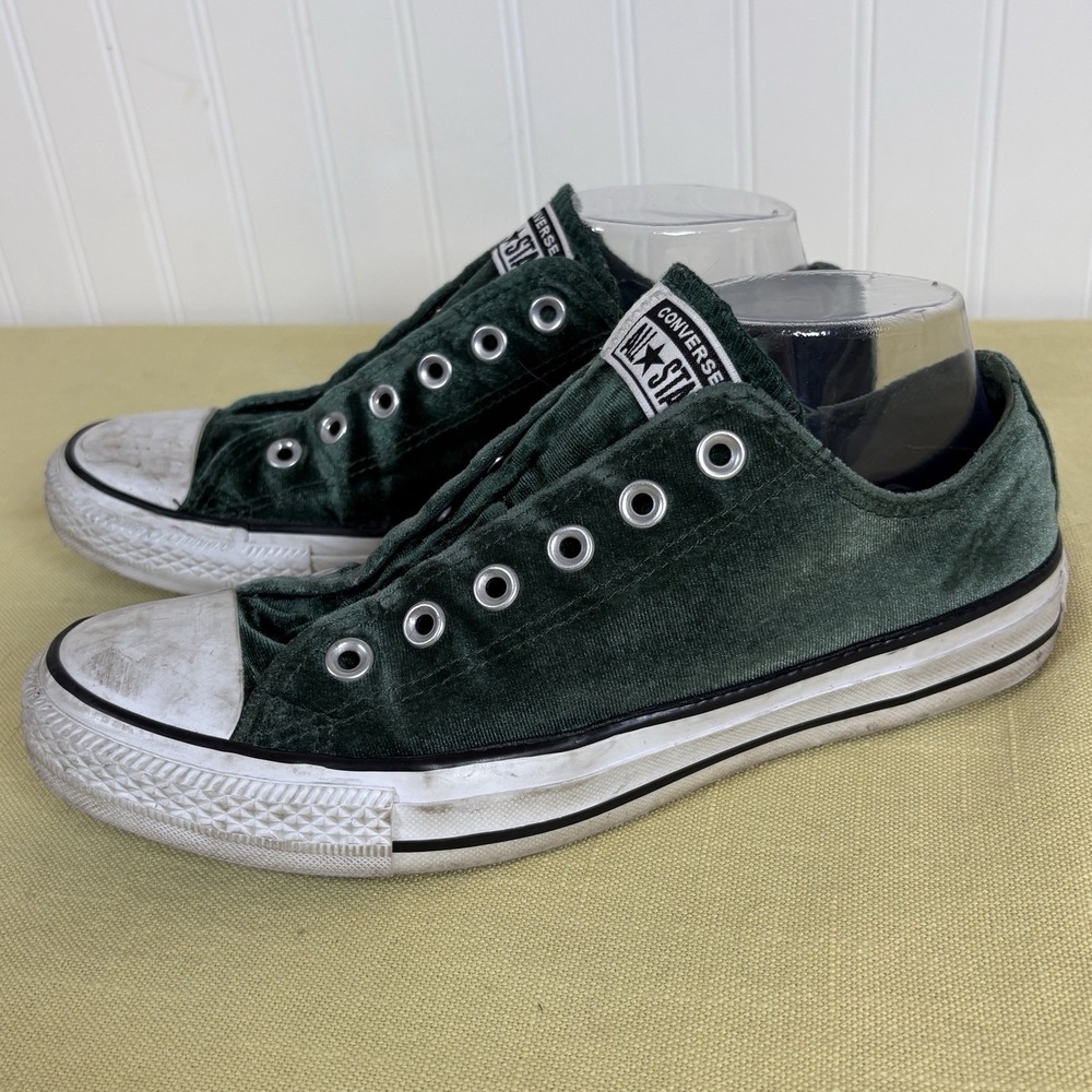 Converse Chuck Taylor All Star Low-Top Shoes Green Velvet 557994F - No Laces!